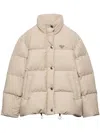 Prada Technical Fabric Down Jacket In Neutrals