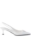Prada Slingback Sandals Pointed Toe Stiletto Heel In Animal Print