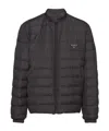 Prada Mens Black Triangle-logo Technical Shell-down Jacket In Black