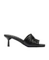 Prada Triangle Logo Quilted Mules In Black