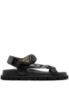 PRADA TRIANGLE-LOGO QUILTED SANDALS