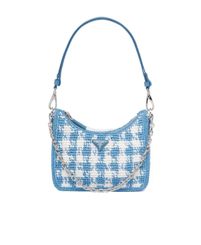 Prada Re-edition Raffia Mini-bag In White