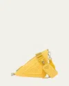 Prada Triangle Logo Raffia Shoulder Bag In Giallo