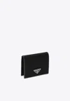 Prada Mens Black Re-nylon Small Recycled-nylon And Leather Wallet In Black