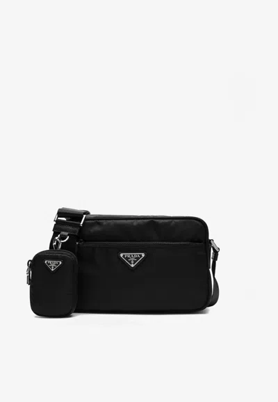 Prada Womens Black Re-nylon Recycled-nylon Shoulder Bag