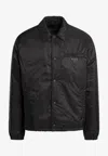 Prada Triangle Logo Re-nylon Padded Jacket In Animal Print