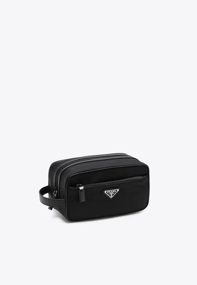 Prada Triangle Logo Re-nylon Pouch Bag