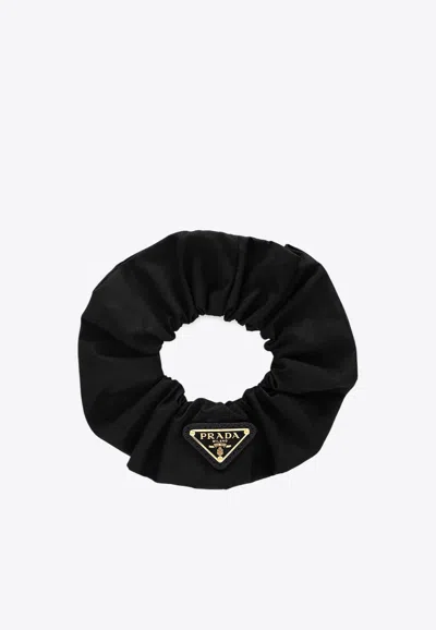 PRADA TRIANGLE LOGO RE-NYLON SCRUNCHIE