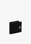 Prada Triangle Logo Re-nylon Wallet In Black