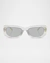Prada Sunglasses With The Triangle Logo In Transparent Grey