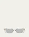 Prada Sunglasses With The Triangle Logo In Transparent Grey