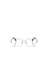 Prada Triangle-logo Rectangle-frame Glasses In White