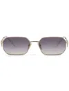 Prada Silver Triangle Logo Sunglasses In Gold