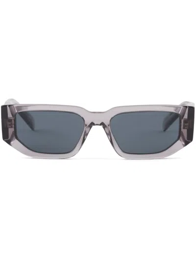 Prada Sunglasses With Triangle Logo In Graphite Lenses