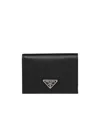 Prada Small Saffiano Leather Wallet In Black