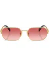 Prada Womens Gold Pr A51s Irregular-frame Metal Sunglasses In Gold