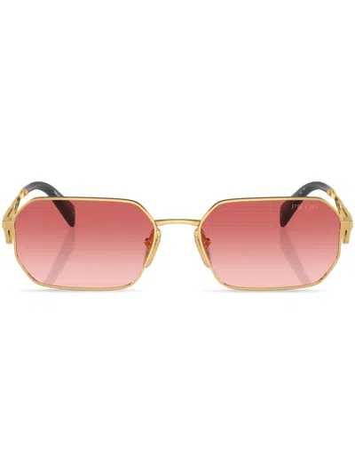 Prada Womens Gold Pr A51s Irregular-frame Metal Sunglasses In Pink