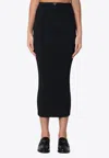 Prada Women Dark Brown Cotton Skirt In Black