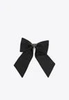 Prada Brass Hair Clip With Maxi Bow Design In Black