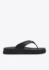 Shop Prada Triangle Logo Rubber Flip-flops In Black