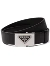 Prada Saffiano Leather Belt In Black