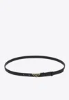 Prada Triangle Logo Saffiano Leather Belt