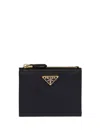Prada Womens Black Brand-plaque Small Saffiano Leather Wallet In Black