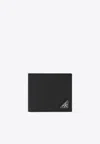 Prada Triangle Logo Saffiano Leather Wallet In Black