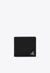Prada Triangle Logo Saffiano Leather Wallet In Black