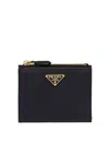 Prada Womens Black Brand-plaque Small Saffiano Leather Wallet In Black