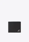 Prada Triangle Logo Saffiano Leather Wallet In Black