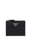Prada Womens Black Brand-plaque Small Saffiano Leather Wallet In Black