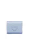 Prada Triangle-logo Saffiano Leather Wallet In Blue