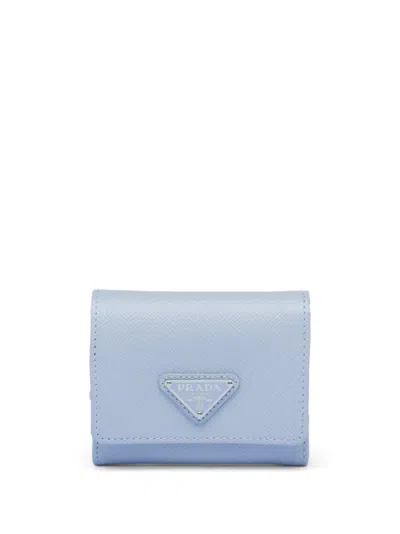 Prada Triangle-logo Saffiano Leather Wallet In Blue