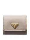 Prada Triangle-logo Saffiano Leather Wallet In Neutral