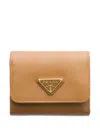Prada Triangle-logo Saffiano Leather Wallet In Neutral