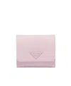 Prada Triangle-logo Saffiano Leather Wallet In Pink
