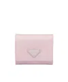 Prada Triangle-logo Saffiano Leather Wallet In Pink