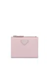 Prada Triangle-logo Saffiano Leather Wallet In Pink