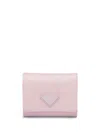 Prada Triangle-logo Saffiano Leather Wallet In Rosa