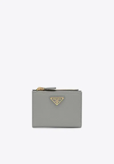 PRADA TRIANGLE LOGO SAFFIANO ZIPPED CARDHOLDER