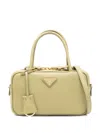 Prada Triangle-logo Satchel Bag In Green