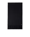 Prada Fringe Cashmere-silk Scarf In Black