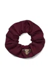 Prada Triangle-logo Scrunchie In Burgundy