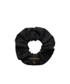 Prada Triangle-logo Velvet Scrunchie In Black