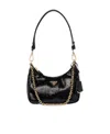 Prada Re-nylon And Sequin Mini-bag In Black