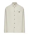 Prada Triangle-logo Shirt In Nude