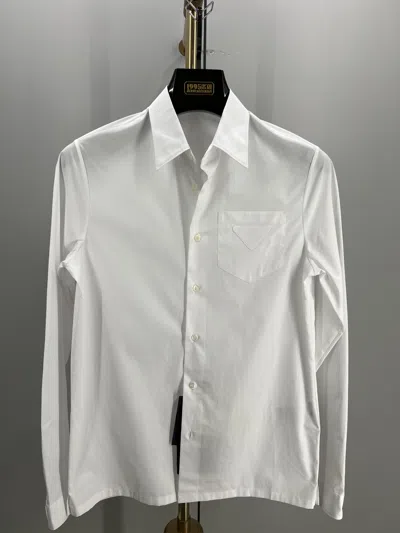 Prada Triangle-logo Shirt In White