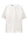 Prada Triangle-logo Short-sleeved Top In White