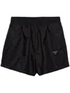 Prada Logo-plaque Track Shorts In Black